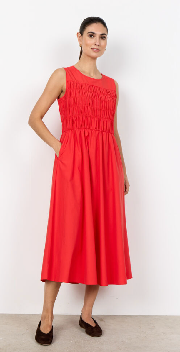 Soyaconcept Netti Ruched Dress Bittersweet