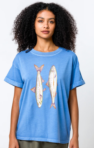 Girl Dangerous Sardines Boyfriend Tee Blue