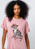 Girl Dangerous Meowdy Boyfriend Tee Dusty Pink