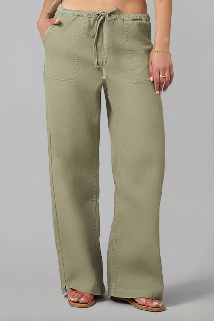 Lola Remy Cotton Pant Worn Sage
