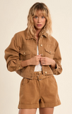 Molly Bracken Short Denim Jacket Camel