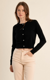 Molly Bracken Heart Button Cardigan Black