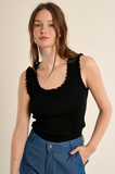 Molly Bracken Ruffle Tank Black