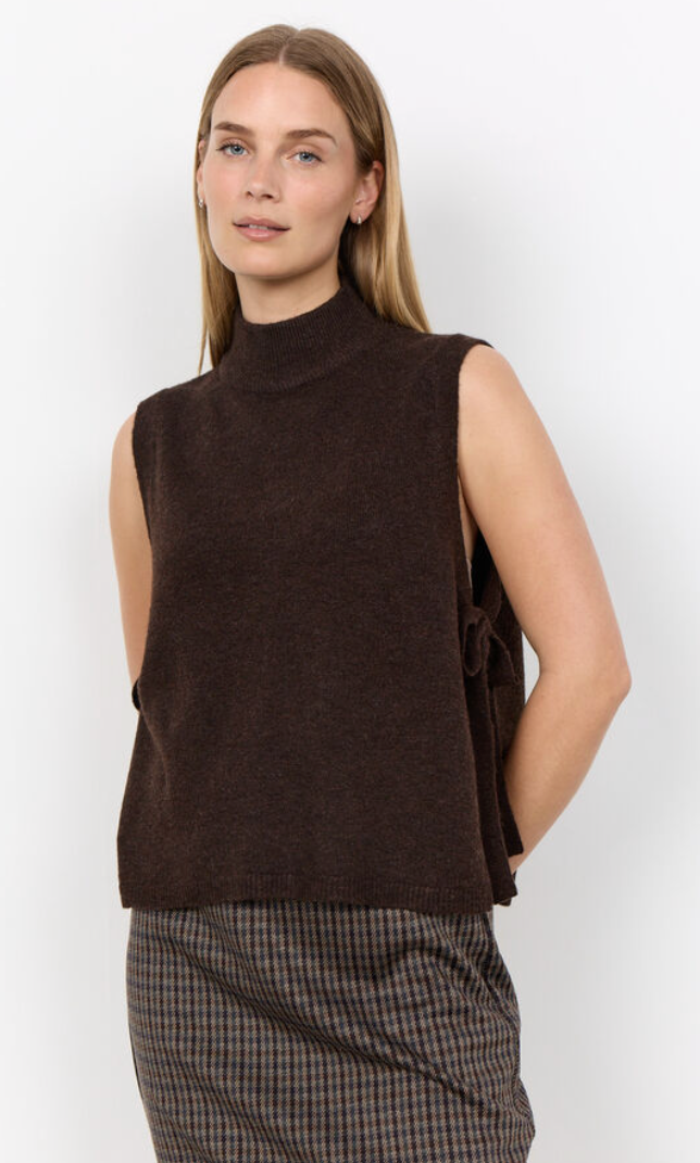 Soyaconcept Orlean Sweater Vest Chocolate Plum