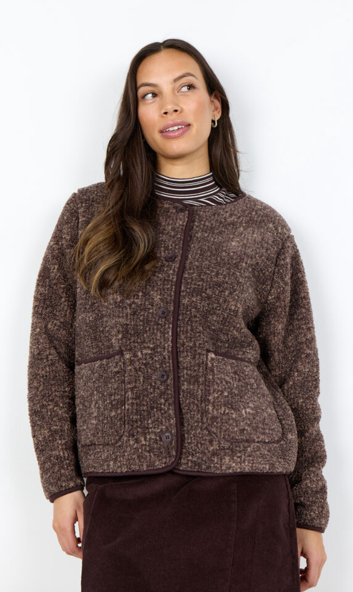 Soyaconcept Gertrud Sherpa Jacket Chocolate Plum