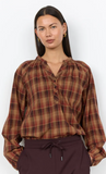 Soyaconcept Halema Plaid Blouse Madder Brown