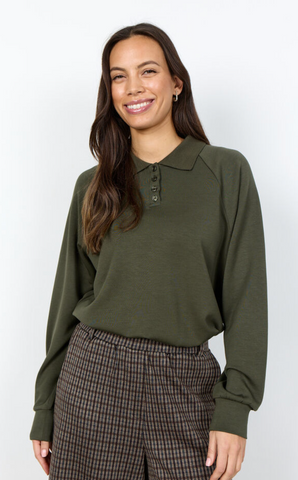 Soyaconcept Banu Collared Shirt Forest Night