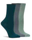 Lemon Powder Soft Crew Socks Grey Green