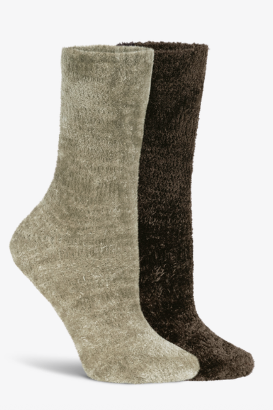Lemon Velvet Dream 2 Pack Aloe Socks Dark Brown