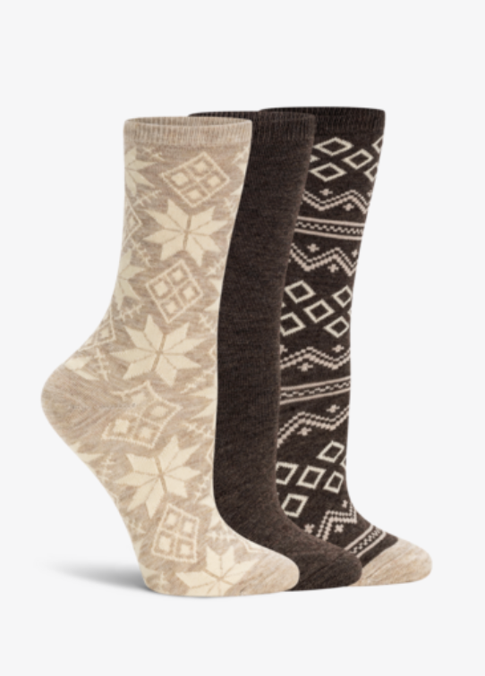 Lemon Cashmere Crew Socks Light Brown