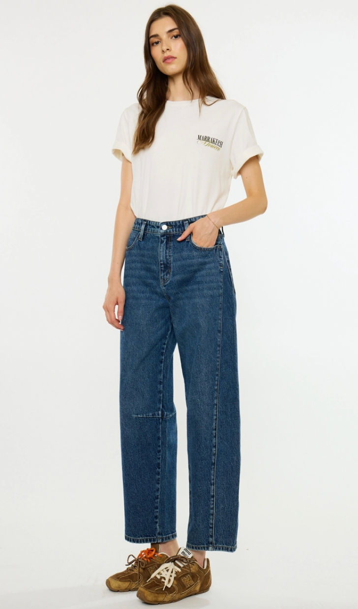 KanCan Naya Low Slung Horseshoe Pant Dark Wash