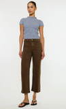 KanCan Kamille Ultra High Rise Crop Wide Pant Brown Wash