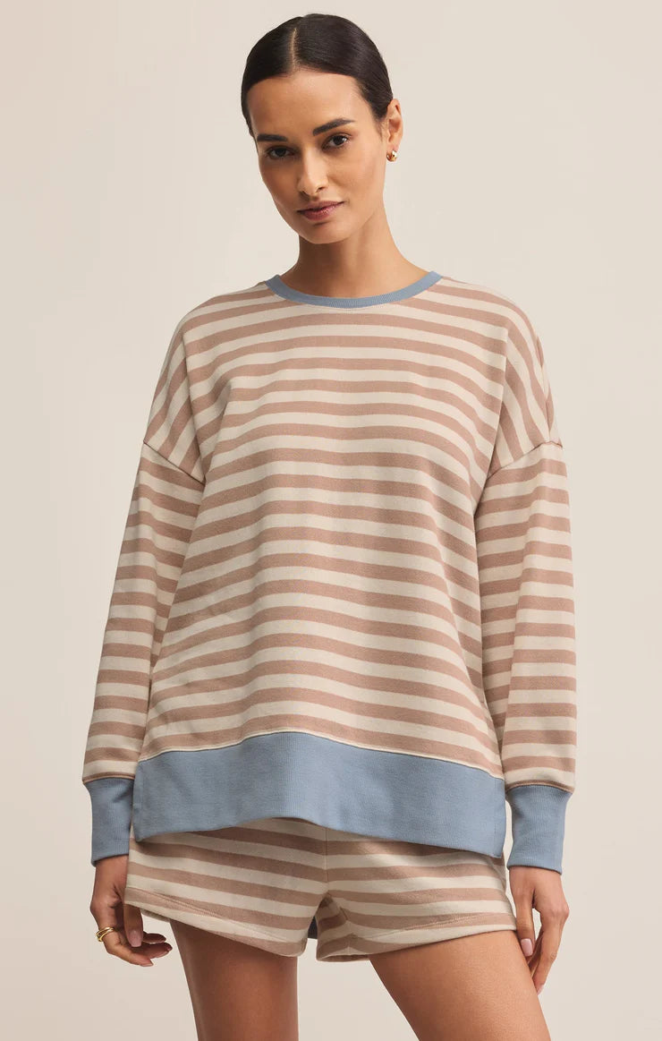 Z Supply Layer Up Stripe Sweater Evening Sand