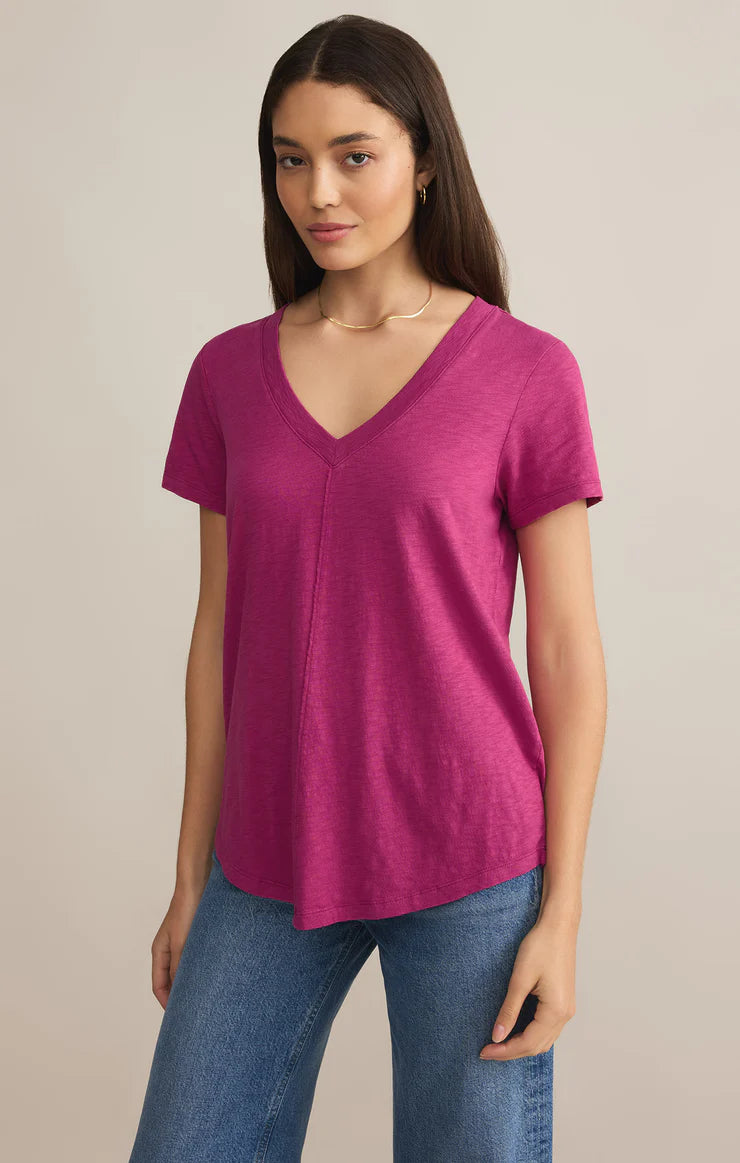 Z Supply Asher V Neck Tee Magenta