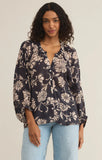 Z Supply Wren Ari Floral Blouse Parchment