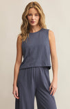 Z Supply Sloane Textured Slub Tank Worn Blue