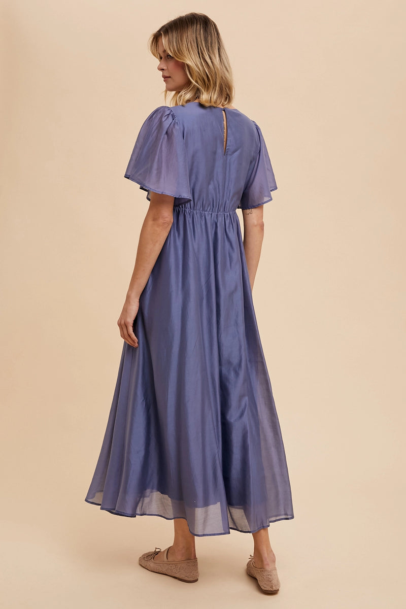 In Loom Tencel Flowy Maxi Dress Elemental Blue