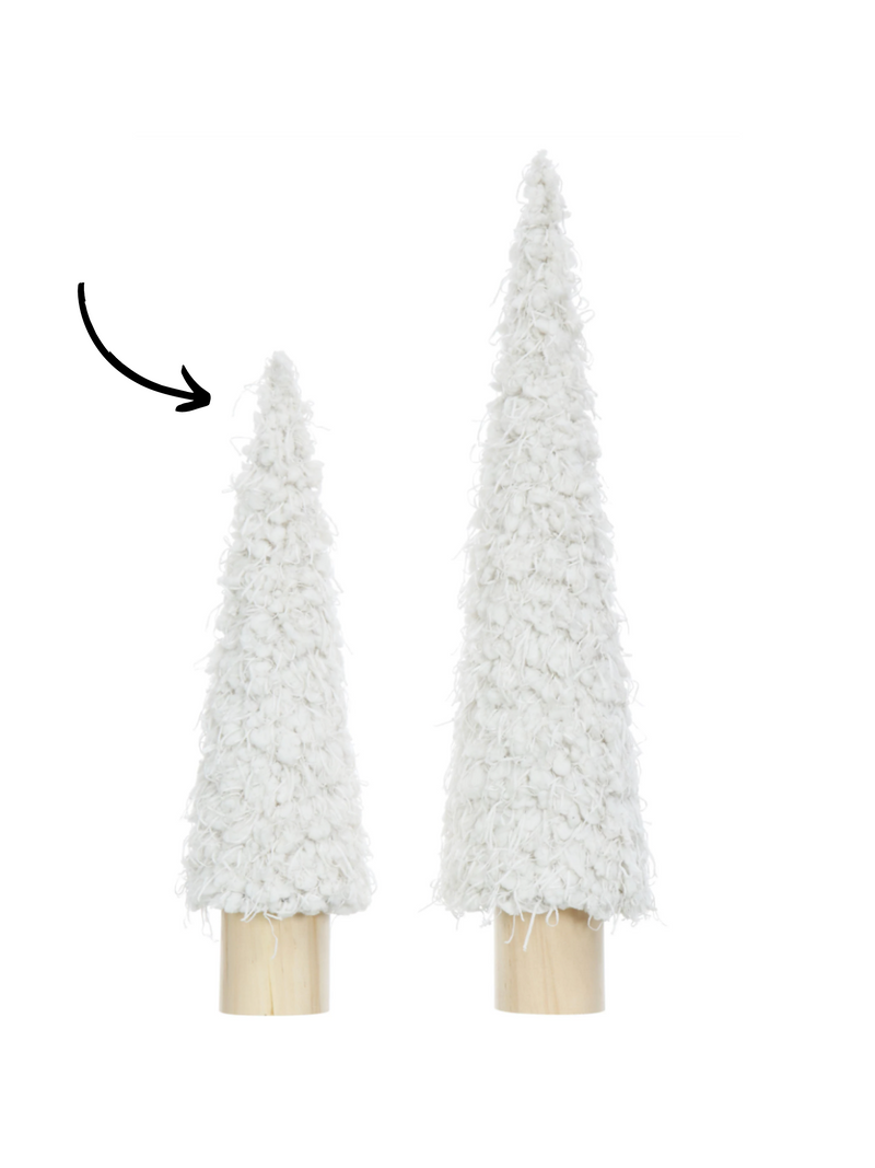 Creative Co Op Medium White Sherpa Cone Tree
