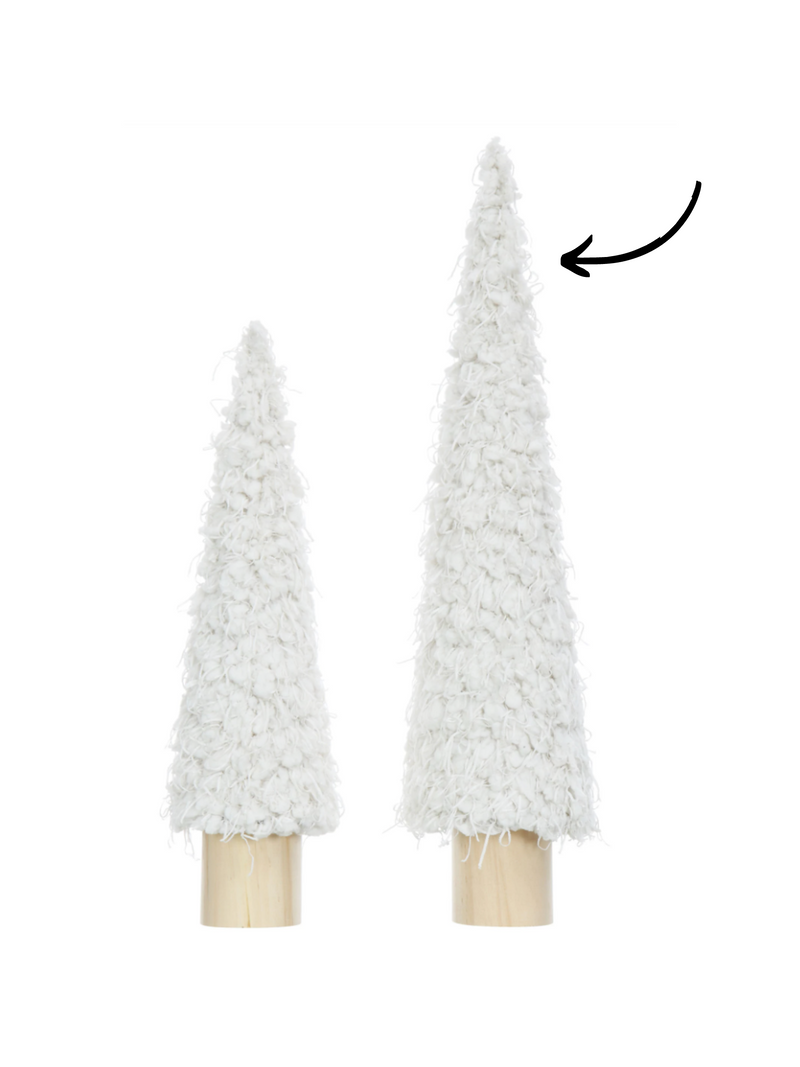 Creative Co Op Large White Sherpa Cone Tree