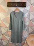 RD Style Taylor Speckled Henley Dress Seafoam