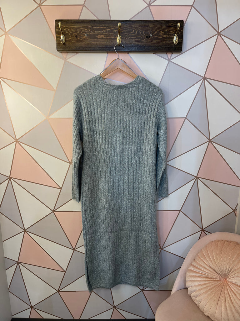 RD Style Taylor Speckled Henley Dress Seafoam