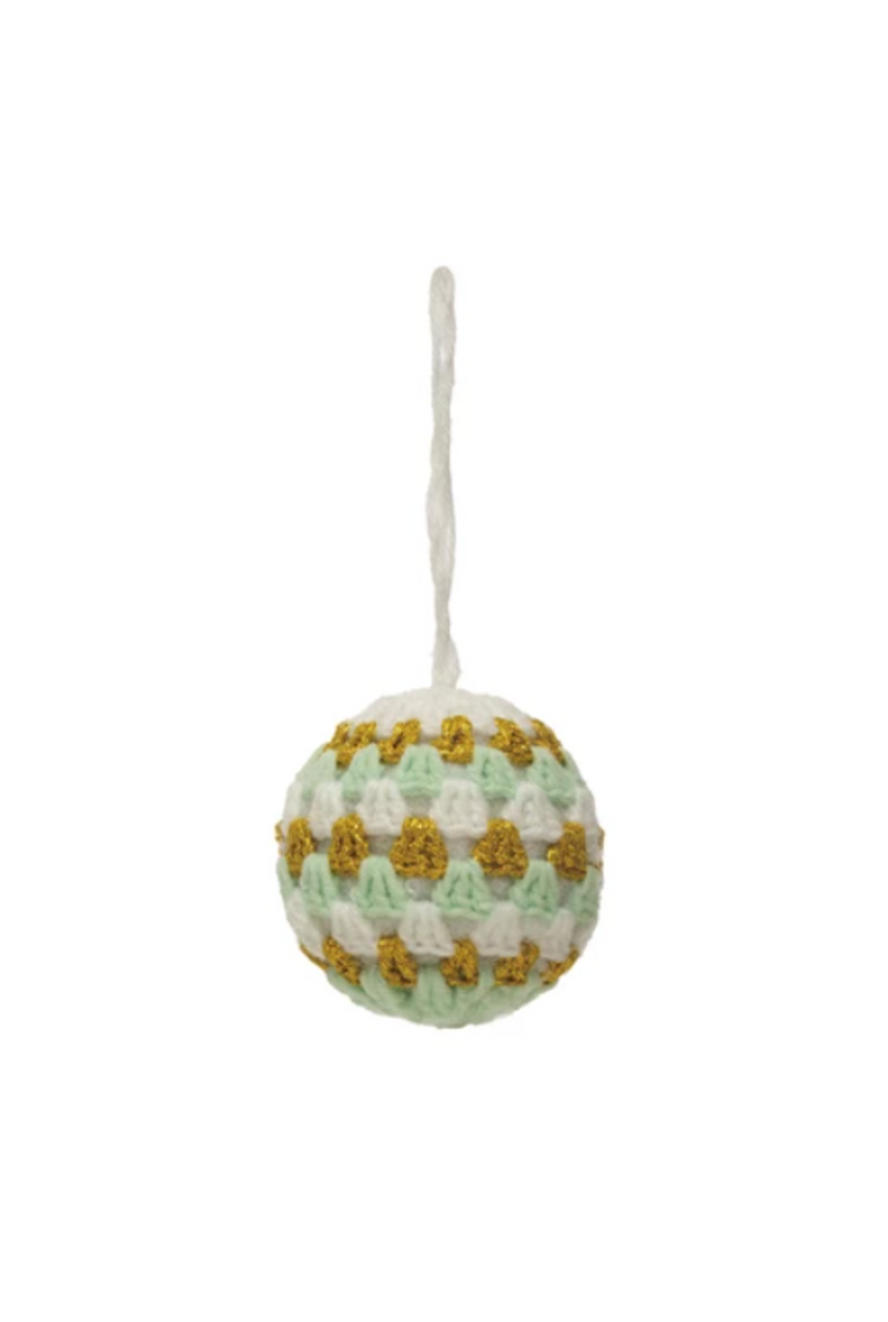Creative Co Op Crochet Ball Ornament