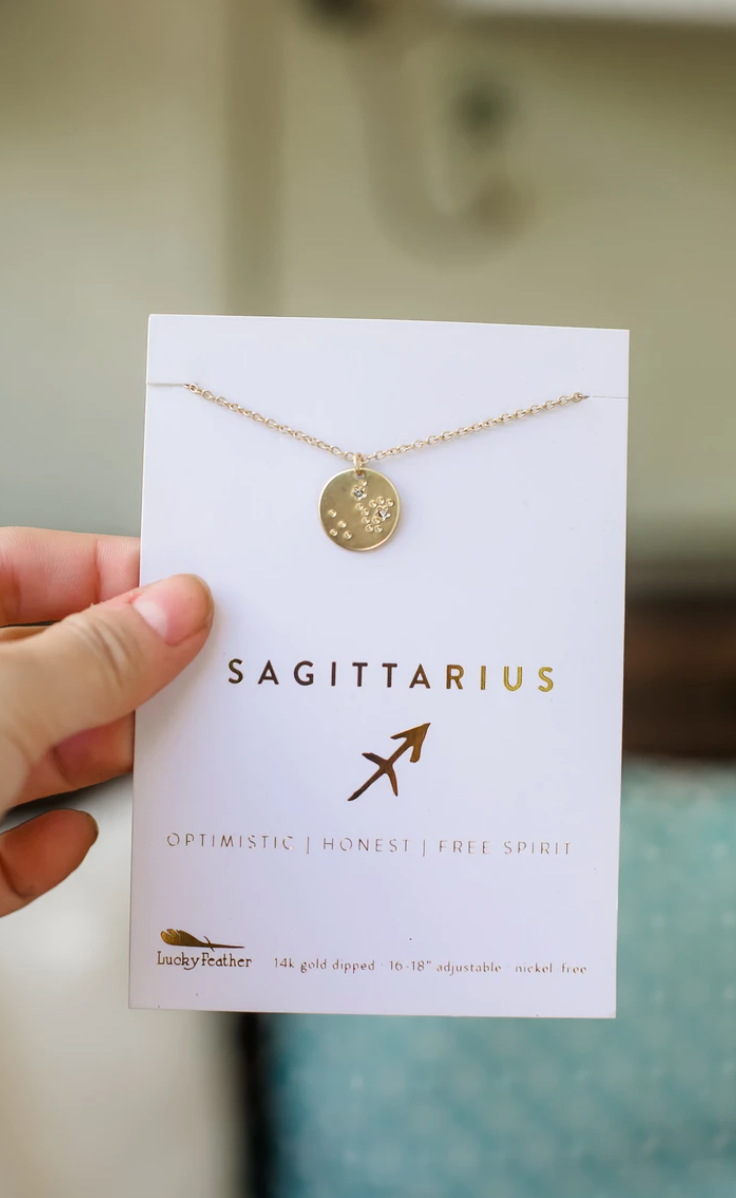 Lucky Feather Sagittarius Necklace