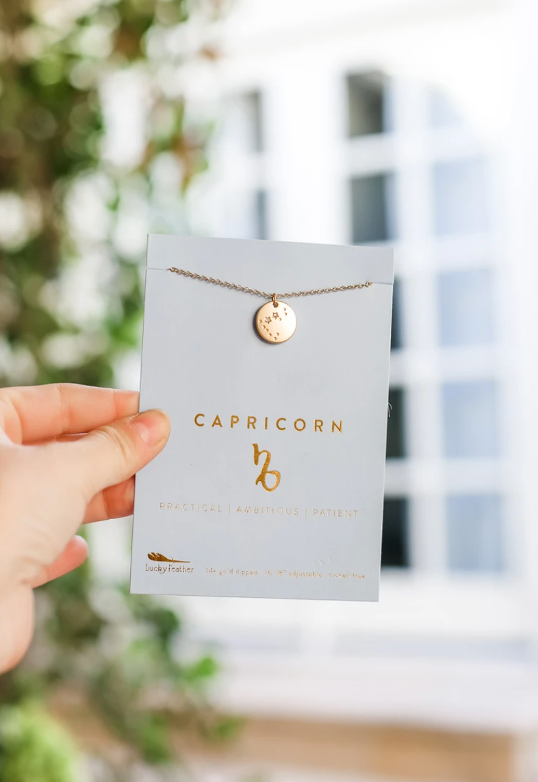 Lucky Feather Capricorn Necklace