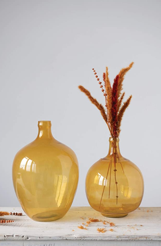 Creative Co Op Yellow Glass Vase