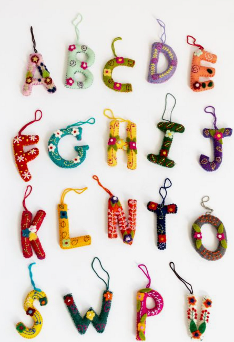 Creative Co Op Felt Letter Ornament