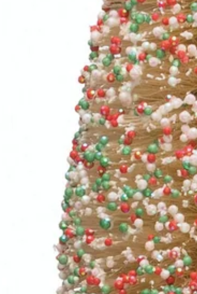 Creative Co Op White & Multi Set Of 3 Bottle Brush Trees