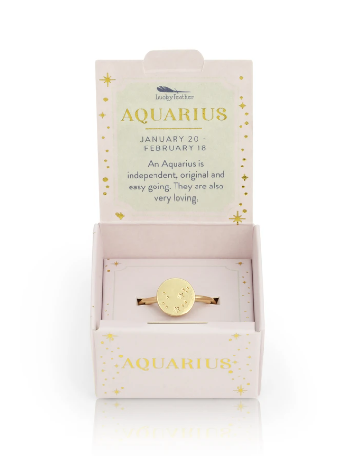 Lucky Feather Aquarius Ring