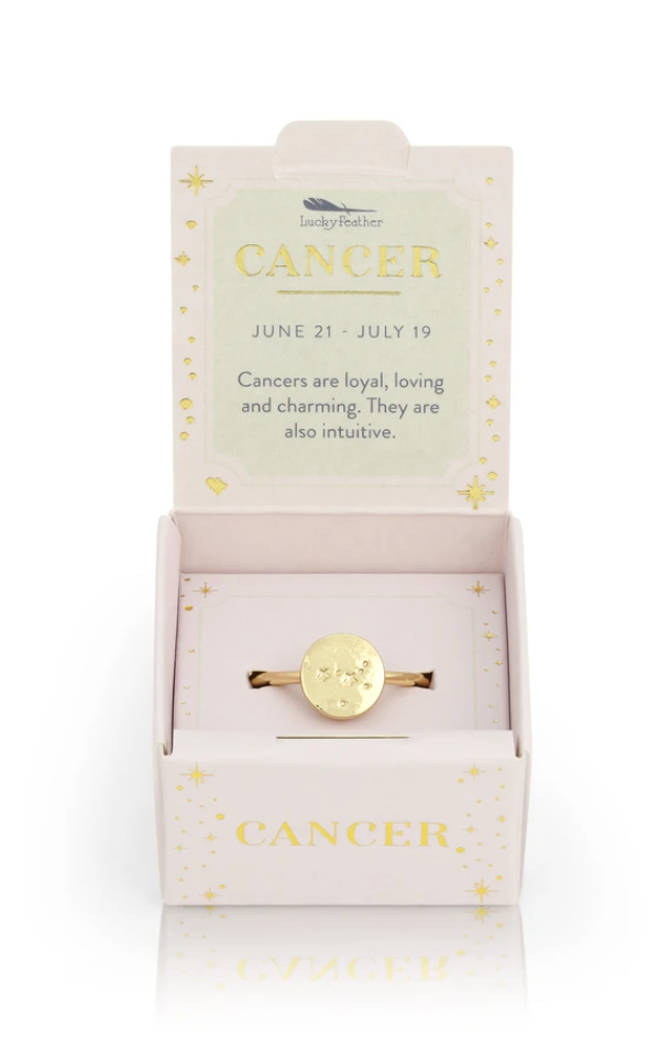 Lucky Feather Cancer Ring
