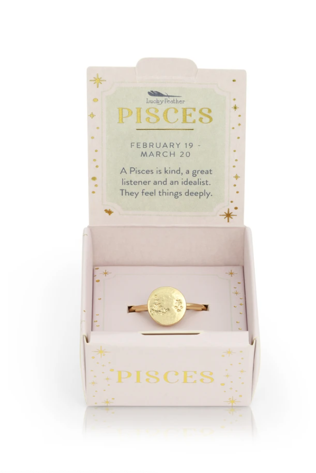Lucky Feather Pisces Ring