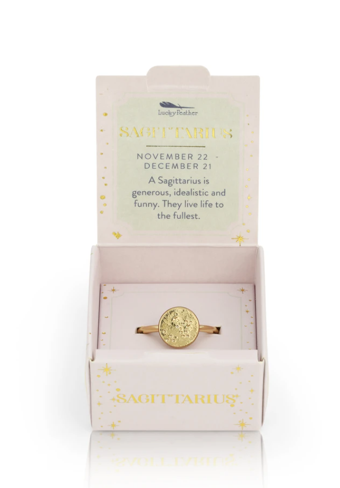 Lucky Feather Sagittarius Ring