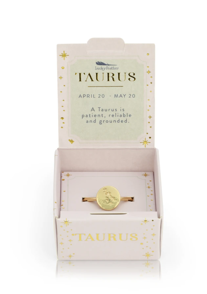 Lucky Feather Taurus Ring