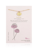 Lucky Feather July Birth Flower Necklace