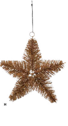 Creative Co Op Gold Bottle Brush Star Ornament