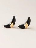 Scout Crescent Moon Studs Black Spinel