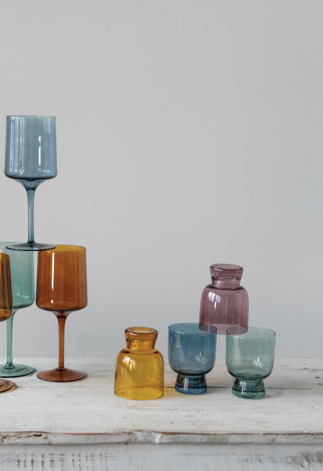Creative Co Op Colourful Water Glasses