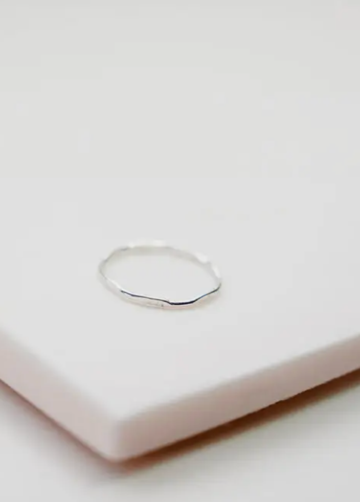 Devi Arts Silver Hex Stacking Ring