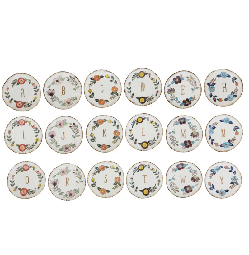 Creative Co Op Small Monogram Catch All Plate