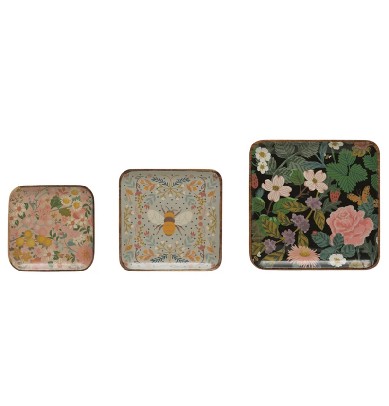 Creative Co Op Square Wood Tray Large