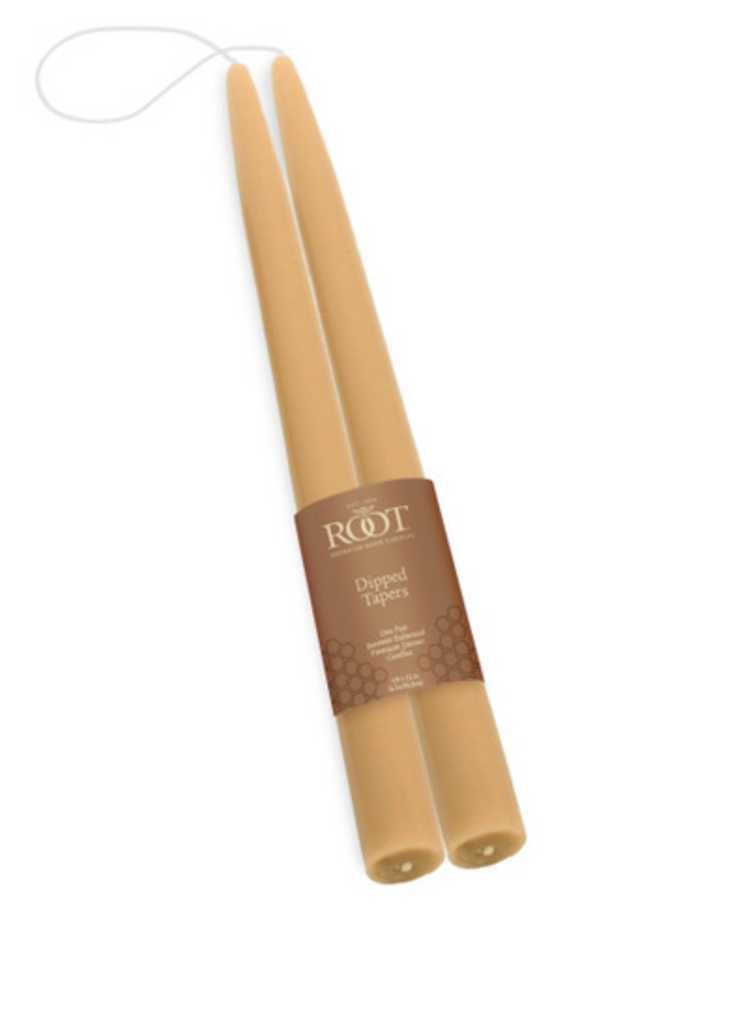 Root 12" Double Hung Taper Candles Beeswax