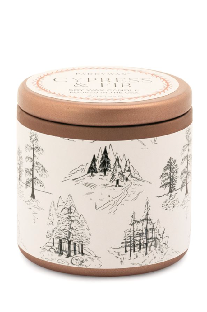 Paddywax Cypress & Fir Mini Tin Candle White