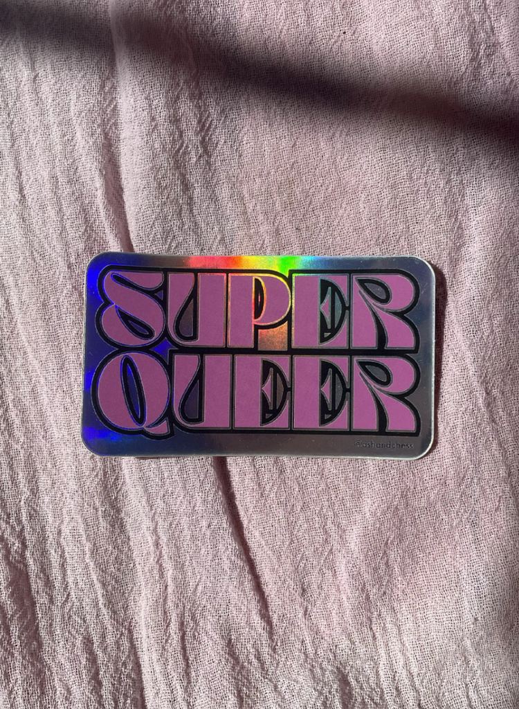 Ash + Chess Super Queer Sticker