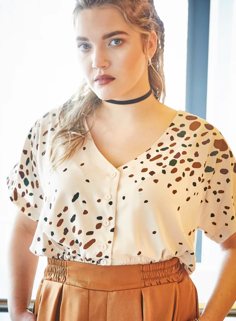 Melow Fatima Print Blouse Speckle