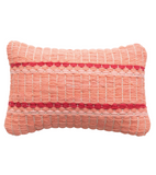Creative Co Op Small Woven Pillow Red & Pink