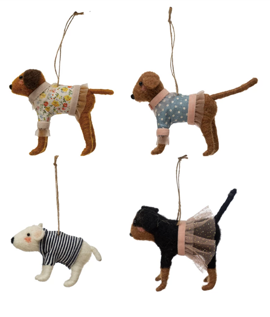 Creative Co Op Wool Felt Dog Ornament