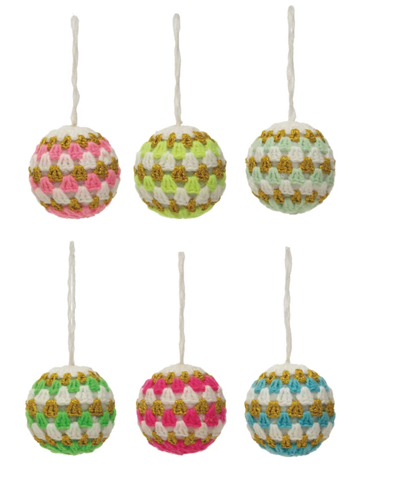 Creative Co Op Crochet Ball Ornament